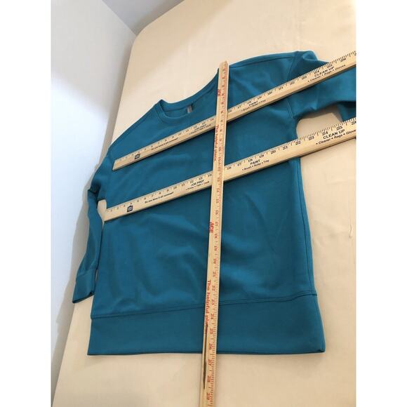 Mondetta Lady Scuba Sweatshirt Long Sleeves Large Crew Neck Verdigris Color - Picture 5 of 8